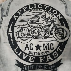Men's Affliction Size Medium Long Sleeve Button down Shirt